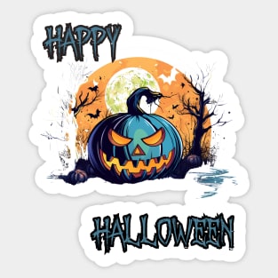 Spooky Pumpkin Happy Halloween Sticker